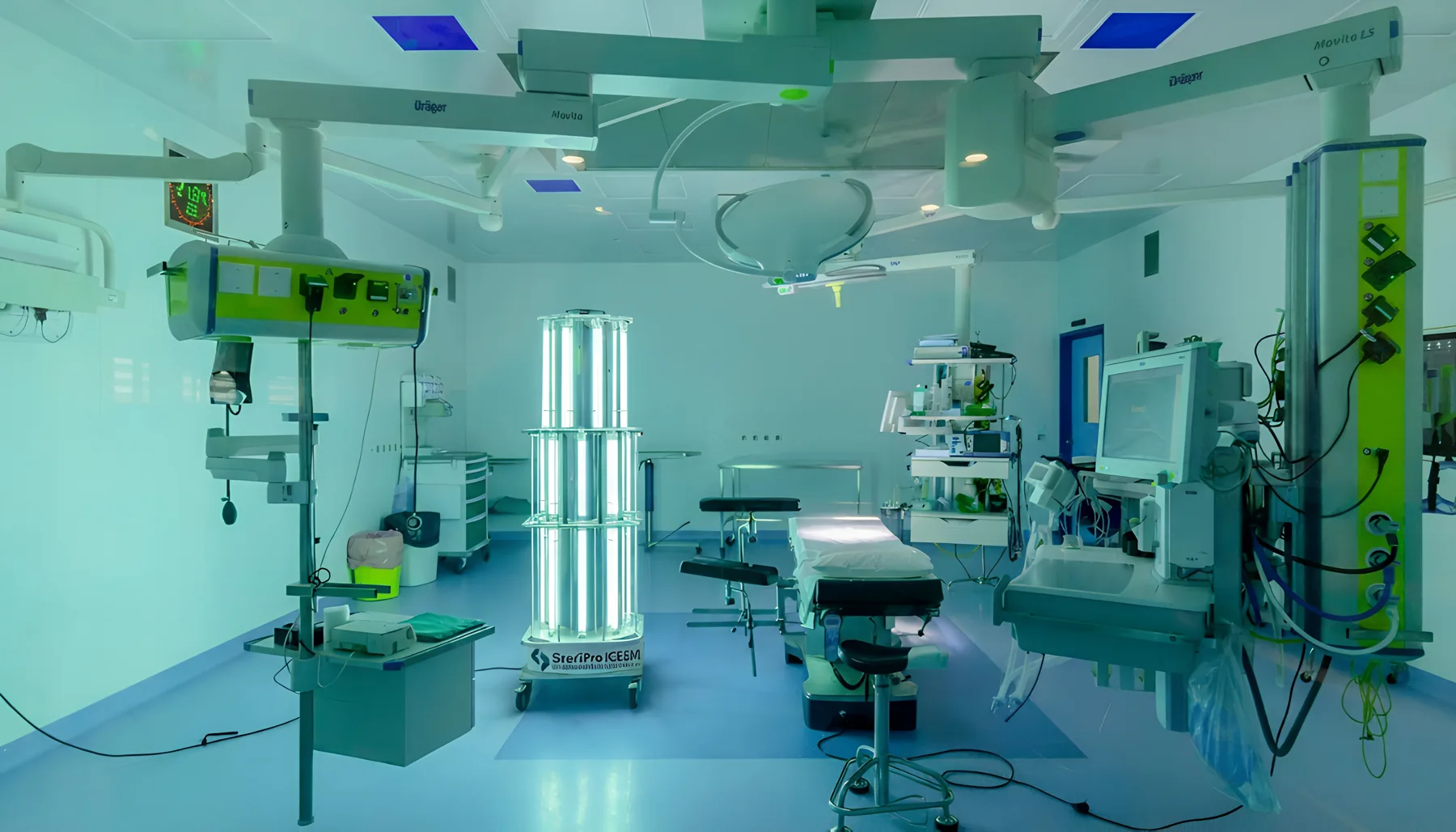 Robot SteriPro installé dans une salle de soins